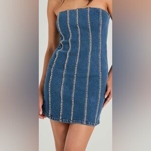 Stud strapless mini dress size small